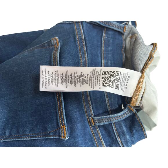 FRAME Le High Straight Crop Jeans in Stover Wash | High Rise Stretch Denim | 25 - Picture 8 of 8